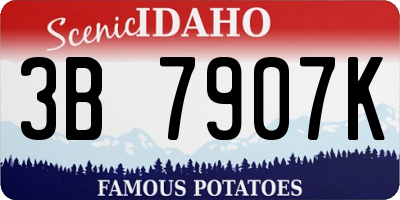 ID license plate 3B7907K