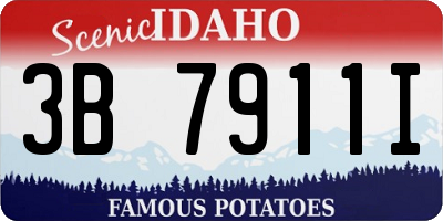 ID license plate 3B7911I