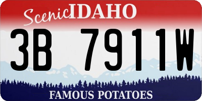 ID license plate 3B7911W