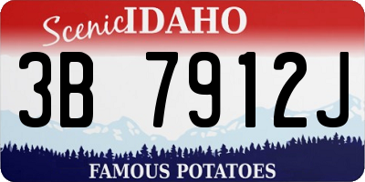 ID license plate 3B7912J