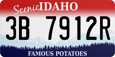 ID license plate 3B7912R