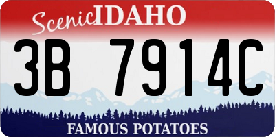 ID license plate 3B7914C