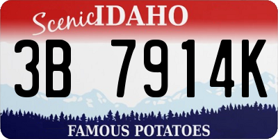 ID license plate 3B7914K