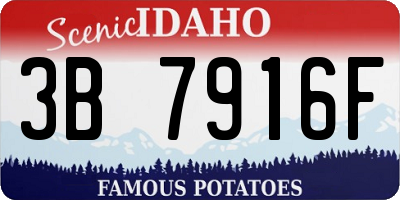ID license plate 3B7916F