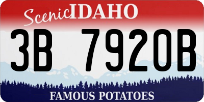 ID license plate 3B7920B