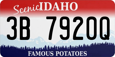 ID license plate 3B7920Q