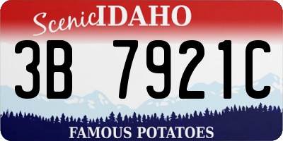 ID license plate 3B7921C