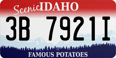 ID license plate 3B7921I