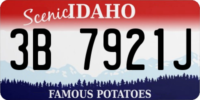 ID license plate 3B7921J