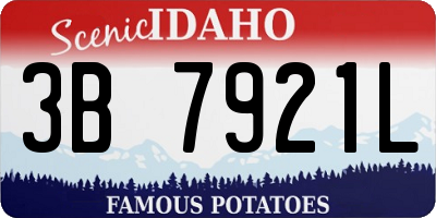 ID license plate 3B7921L