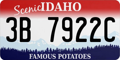 ID license plate 3B7922C