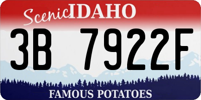 ID license plate 3B7922F