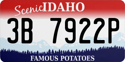 ID license plate 3B7922P