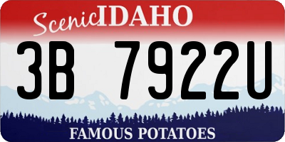 ID license plate 3B7922U