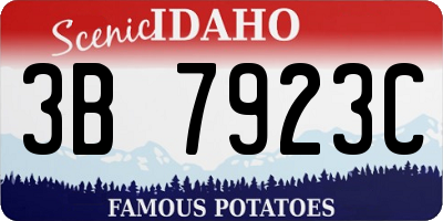 ID license plate 3B7923C