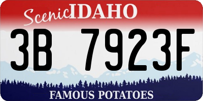 ID license plate 3B7923F