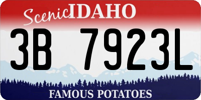 ID license plate 3B7923L