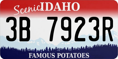 ID license plate 3B7923R