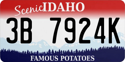 ID license plate 3B7924K