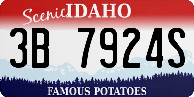 ID license plate 3B7924S