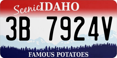 ID license plate 3B7924V