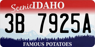 ID license plate 3B7925A