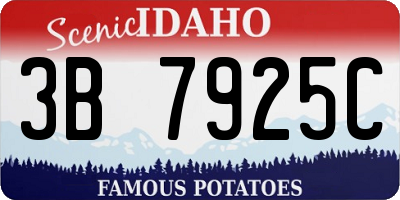 ID license plate 3B7925C
