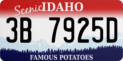 ID license plate 3B7925D