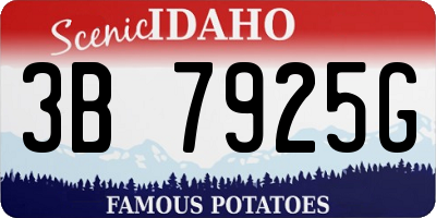 ID license plate 3B7925G