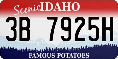 ID license plate 3B7925H