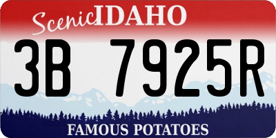 ID license plate 3B7925R