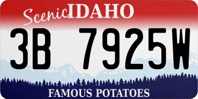 ID license plate 3B7925W