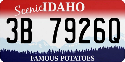 ID license plate 3B7926Q