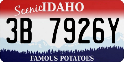 ID license plate 3B7926Y