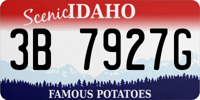 ID license plate 3B7927G
