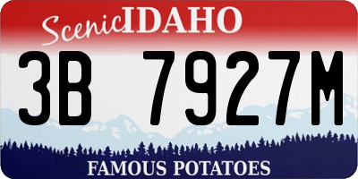 ID license plate 3B7927M