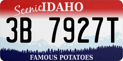 ID license plate 3B7927T