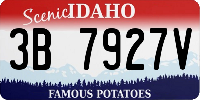 ID license plate 3B7927V