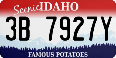 ID license plate 3B7927Y