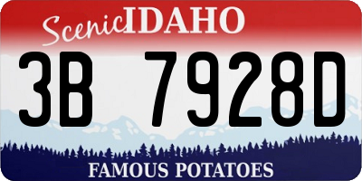 ID license plate 3B7928D