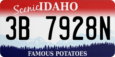 ID license plate 3B7928N