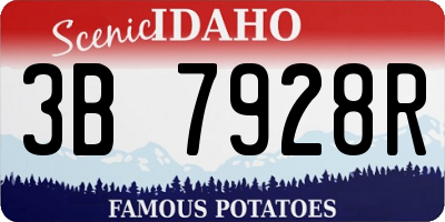 ID license plate 3B7928R
