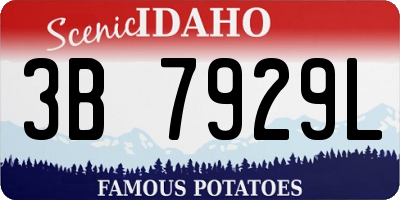 ID license plate 3B7929L