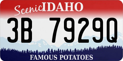 ID license plate 3B7929Q