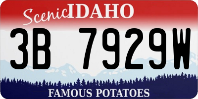 ID license plate 3B7929W