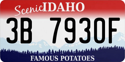 ID license plate 3B7930F