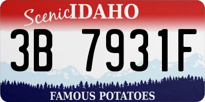 ID license plate 3B7931F
