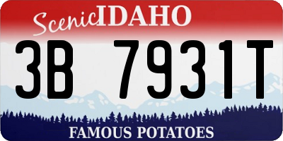 ID license plate 3B7931T