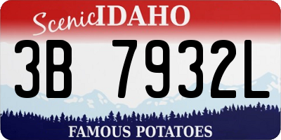 ID license plate 3B7932L