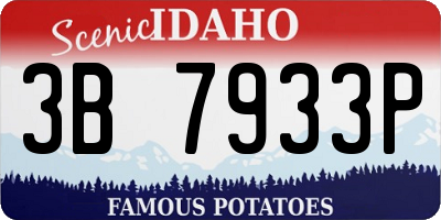 ID license plate 3B7933P